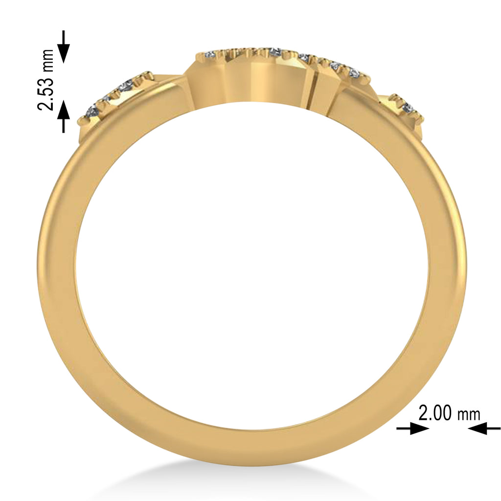 Diamond Gemini Zodiac Constellation Star Ring 14k Yellow Gold (0.12ct)