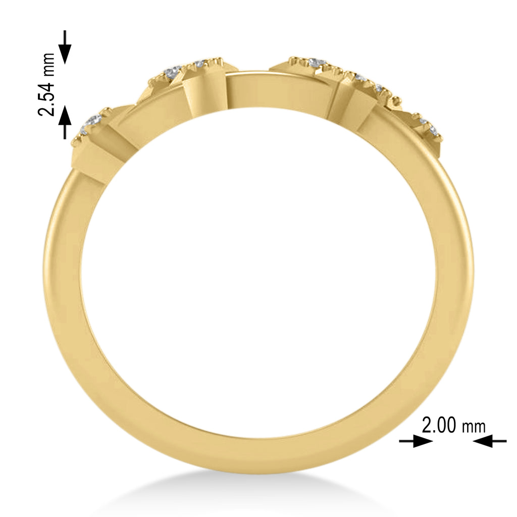 Diamond Leo Zodiac Constellation Star Ring 14k Yellow Gold (0.10ct)