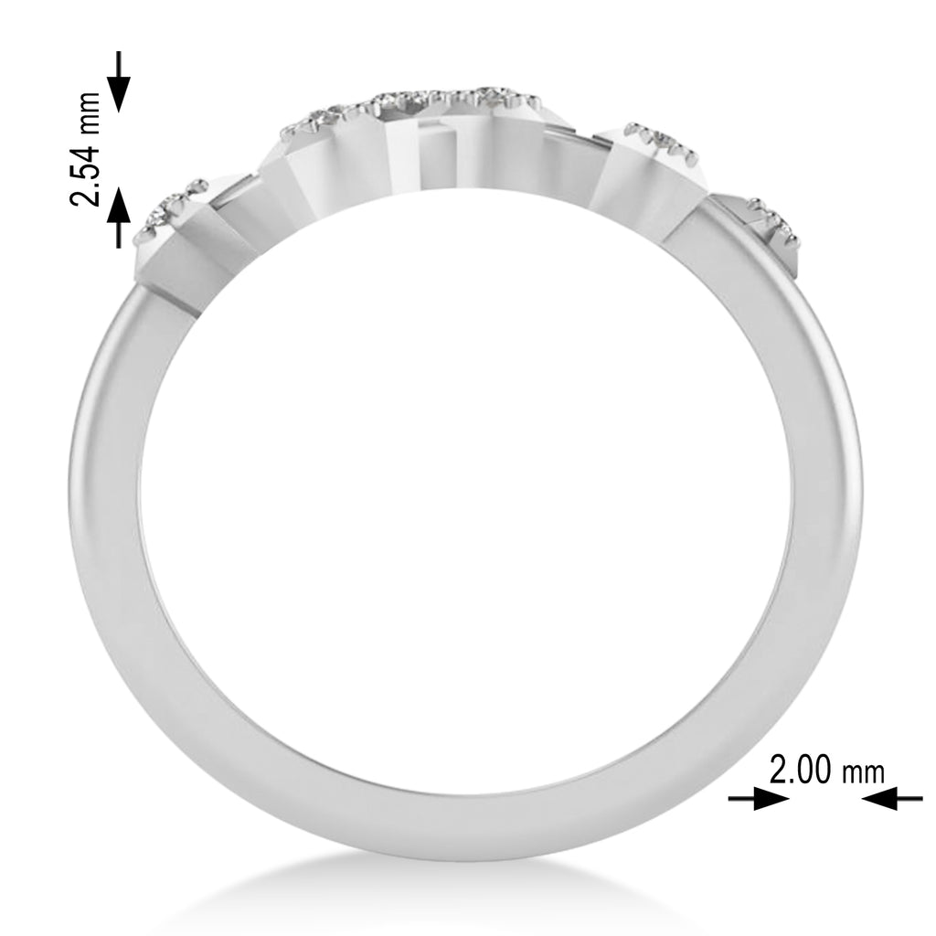 Diamond Virgo Zodiac Constellation Star Ring 14k White Gold (0.11ct)