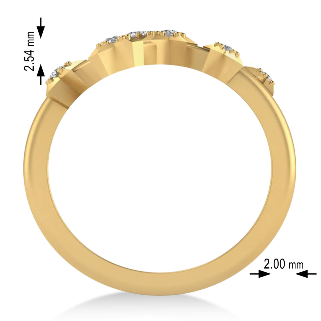 Diamond Virgo Zodiac Constellation Star Ring 14k Yellow Gold (0.11ct)