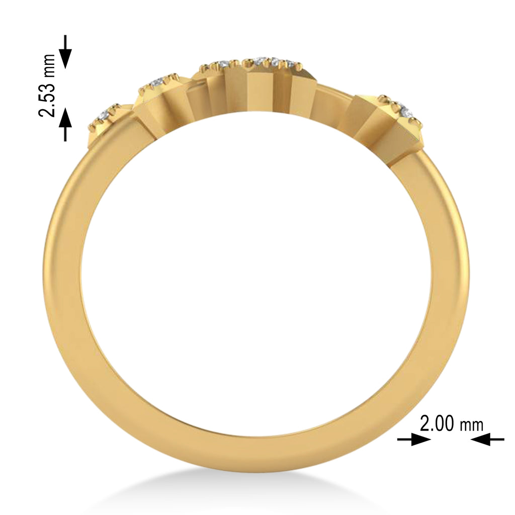 Diamond Libra Zodiac Constellation Star Ring 14k Yellow Gold (0.08ct)
