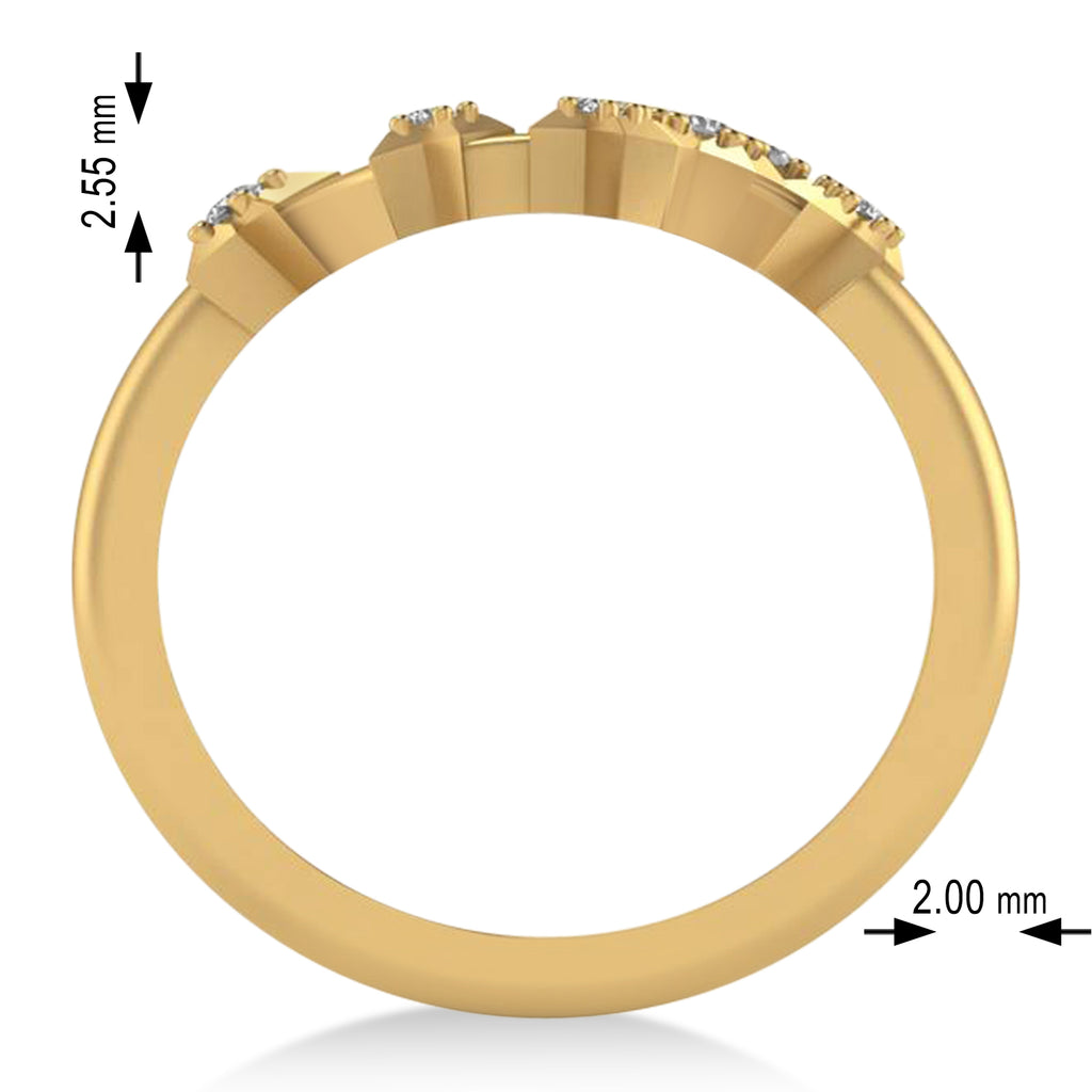 Diamond Scorpio Zodiac Constellation Star Ring 14k Yellow Gold (0.10ct)