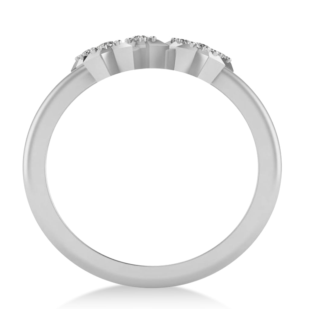 Diamond Sagittarius Zodiac Constellation Star Ring 14k White Gold (0.11ct)