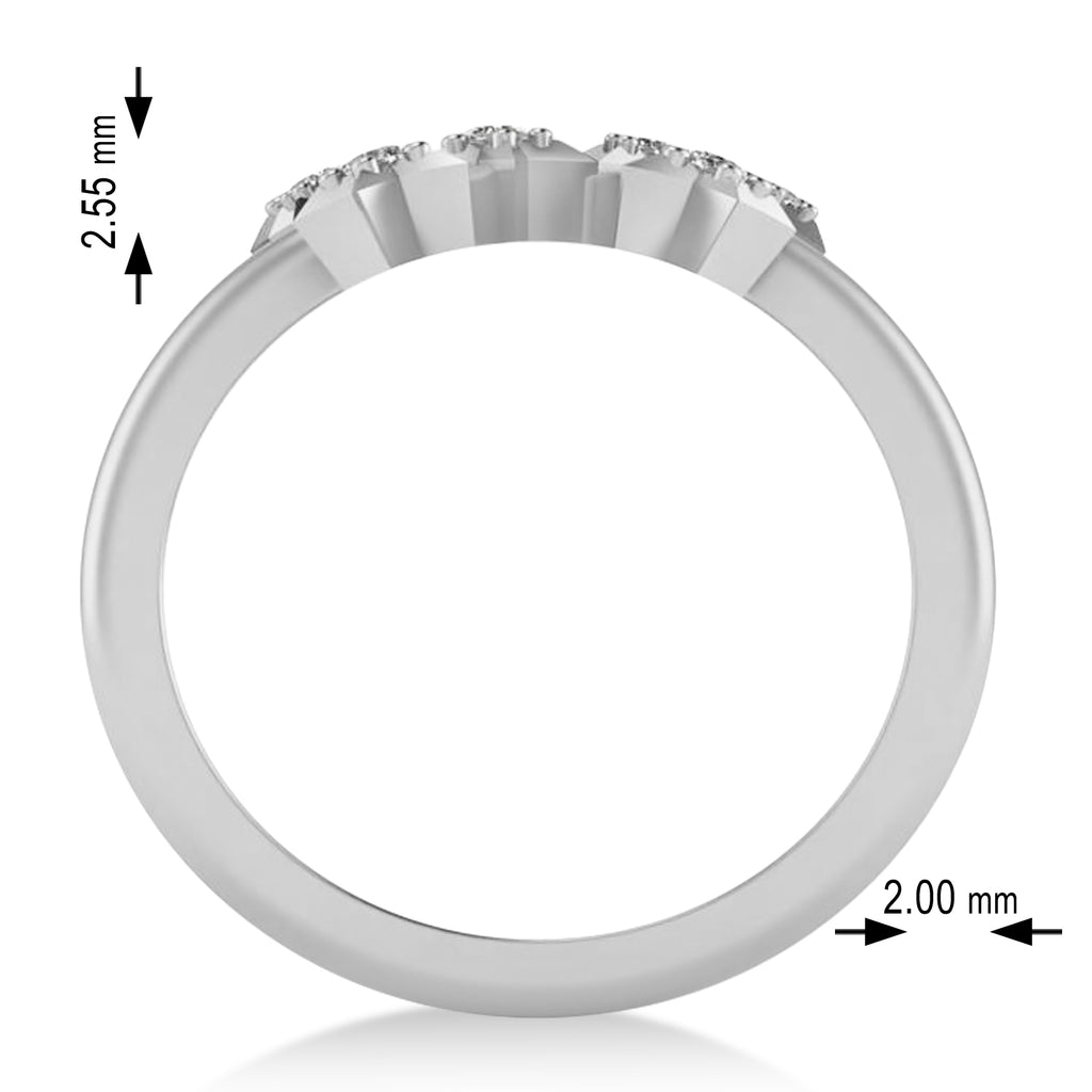 Diamond Sagittarius Zodiac Constellation Star Ring 14k White Gold (0.11ct)