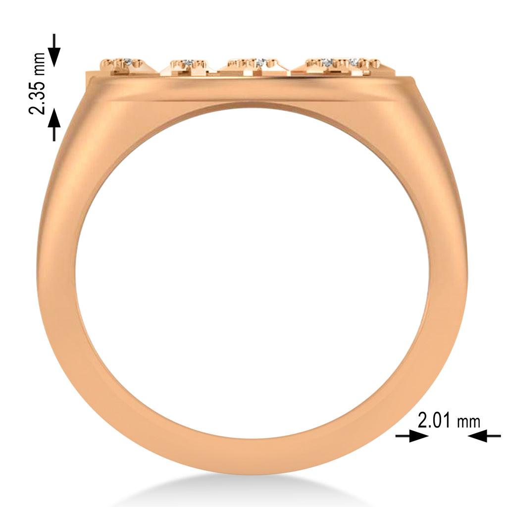Diamond Capricorn Zodiac Constellation Disk Ring 14k Rose Gold (0.055ct)