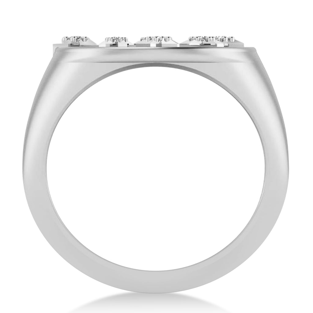 Diamond Capricorn Zodiac Constellation Disk Ring 14k White Gold (0.055ct)