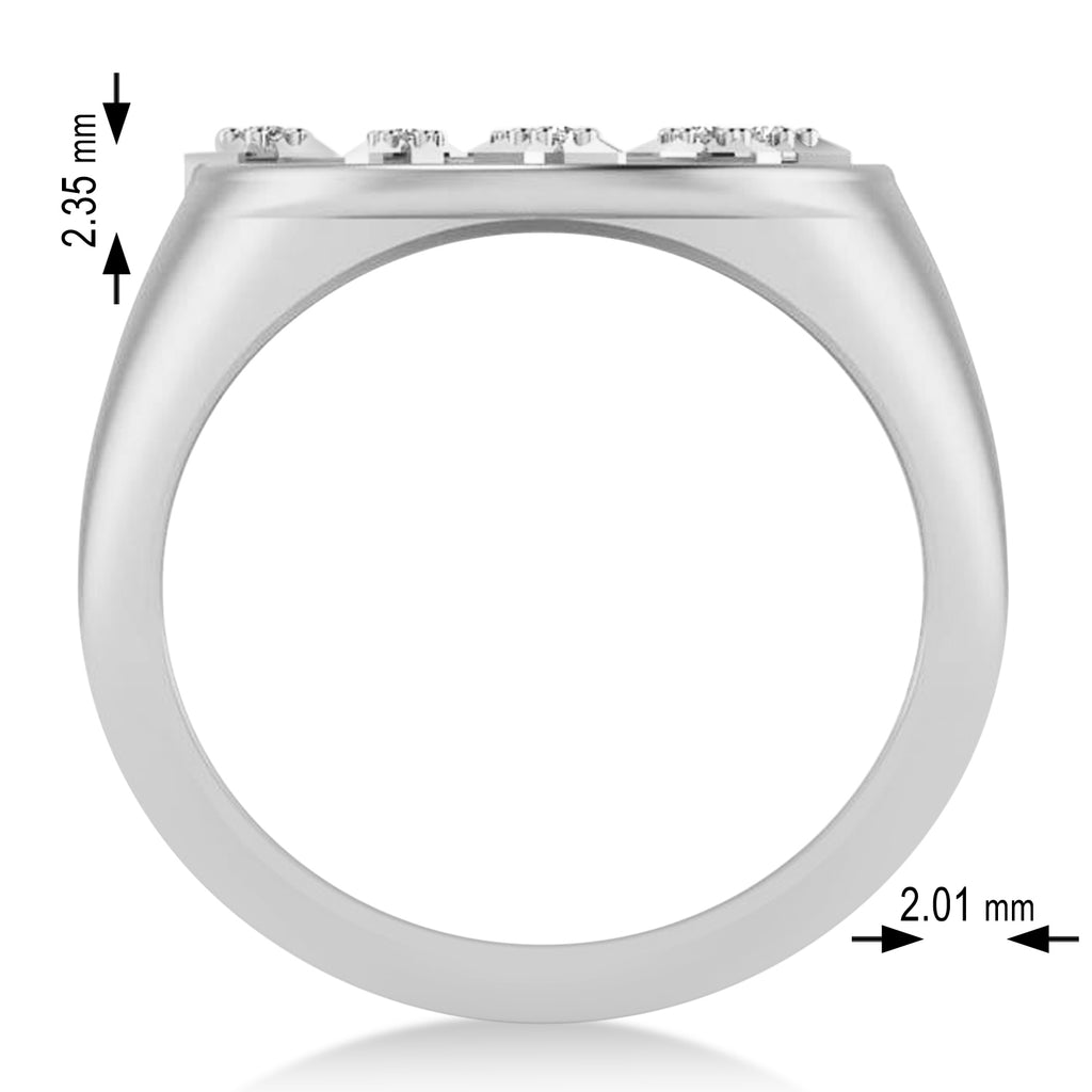 Diamond Capricorn Zodiac Constellation Disk Ring 14k White Gold (0.055ct)