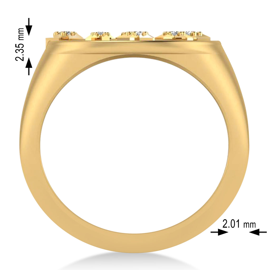 Diamond Capricorn Zodiac Constellation Disk Ring 14k Yellow Gold (0.055ct)