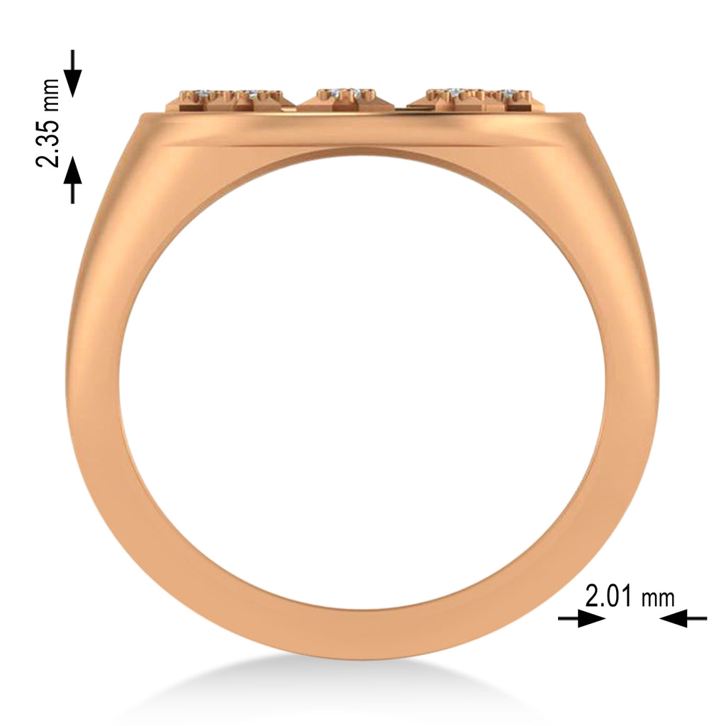 Diamond Aquarius Zodiac Constellation Disk Ring 14k Rose Gold (0.045 ct)