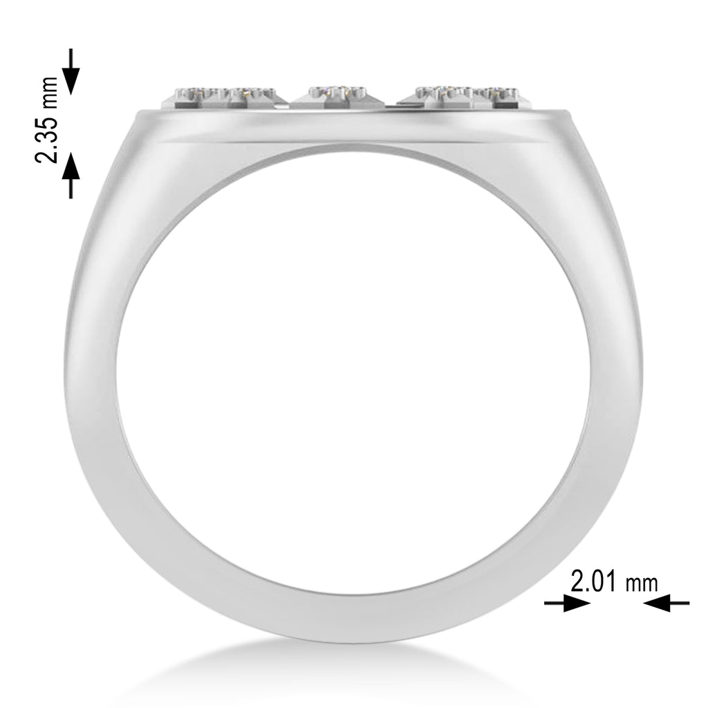 Diamond Aquarius Zodiac Constellation Disk Ring 14k White Gold (0.045ct)