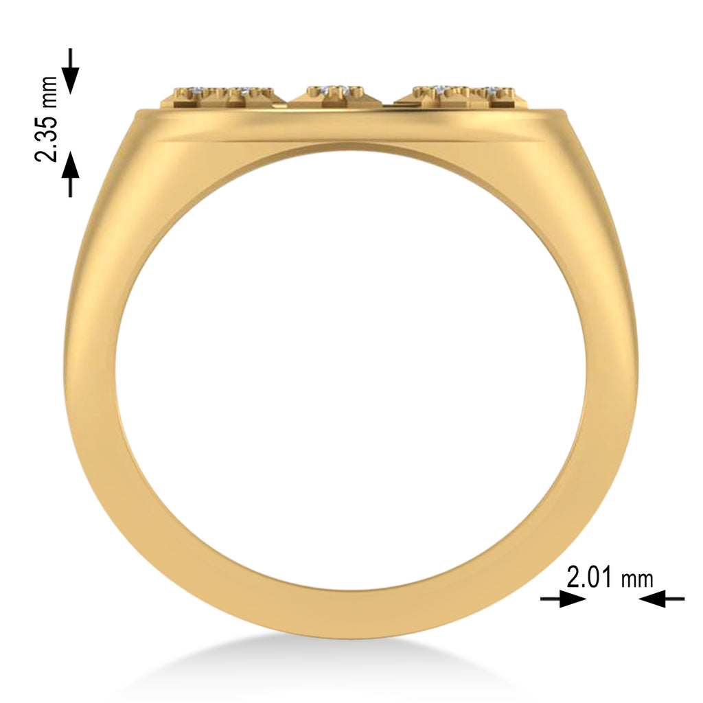 Diamond Aquarius Zodiac Constellation Disk Ring 14k Yellow Gold (0.045ct)