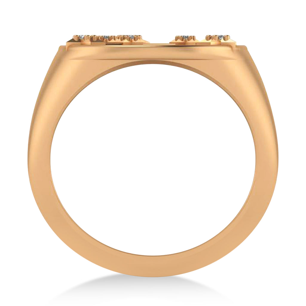 Diamond Pisces Zodiac Constellation Disk Ring 14k Rose Gold (0.05 ct)