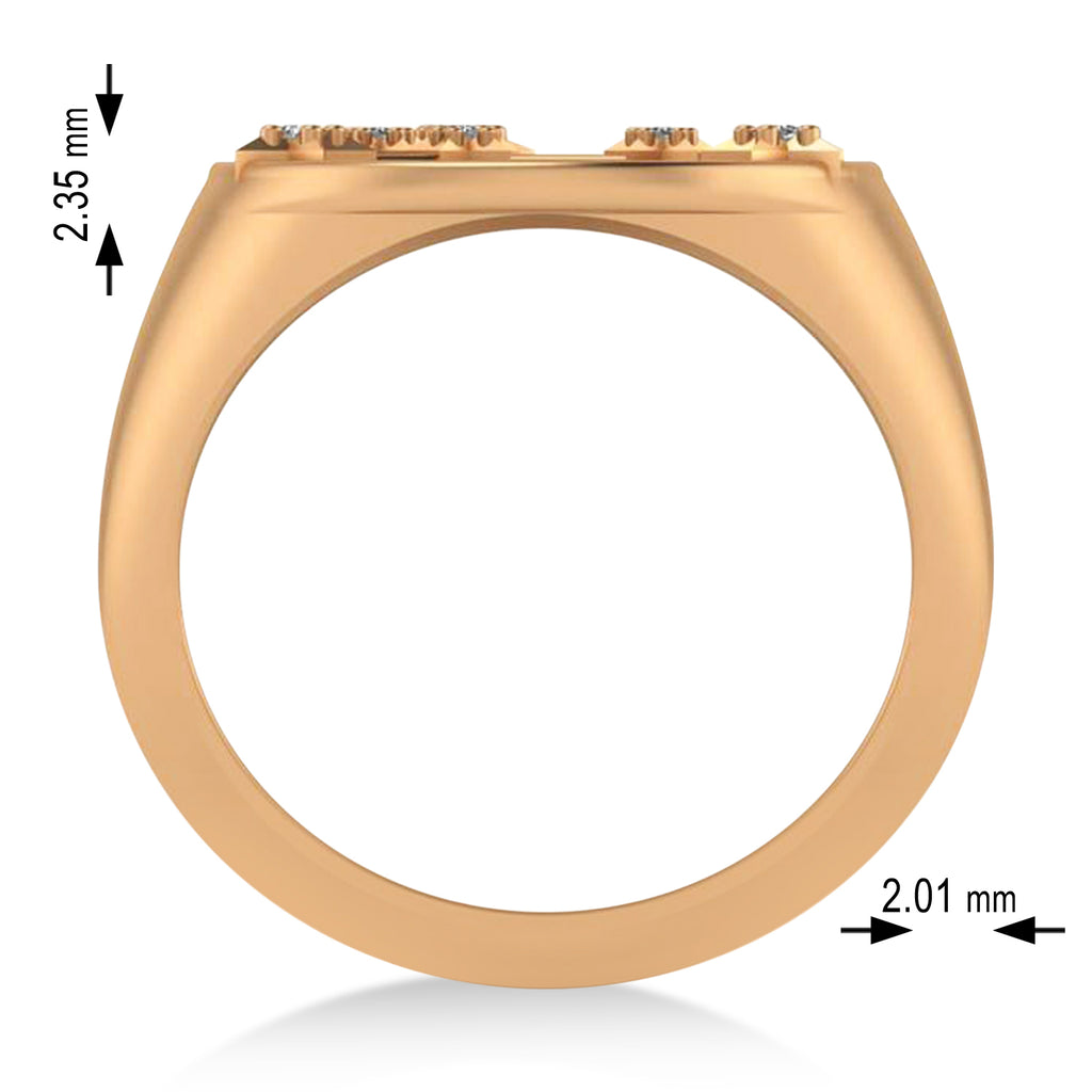 Diamond Pisces Zodiac Constellation Disk Ring 14k Rose Gold (0.05 ct)
