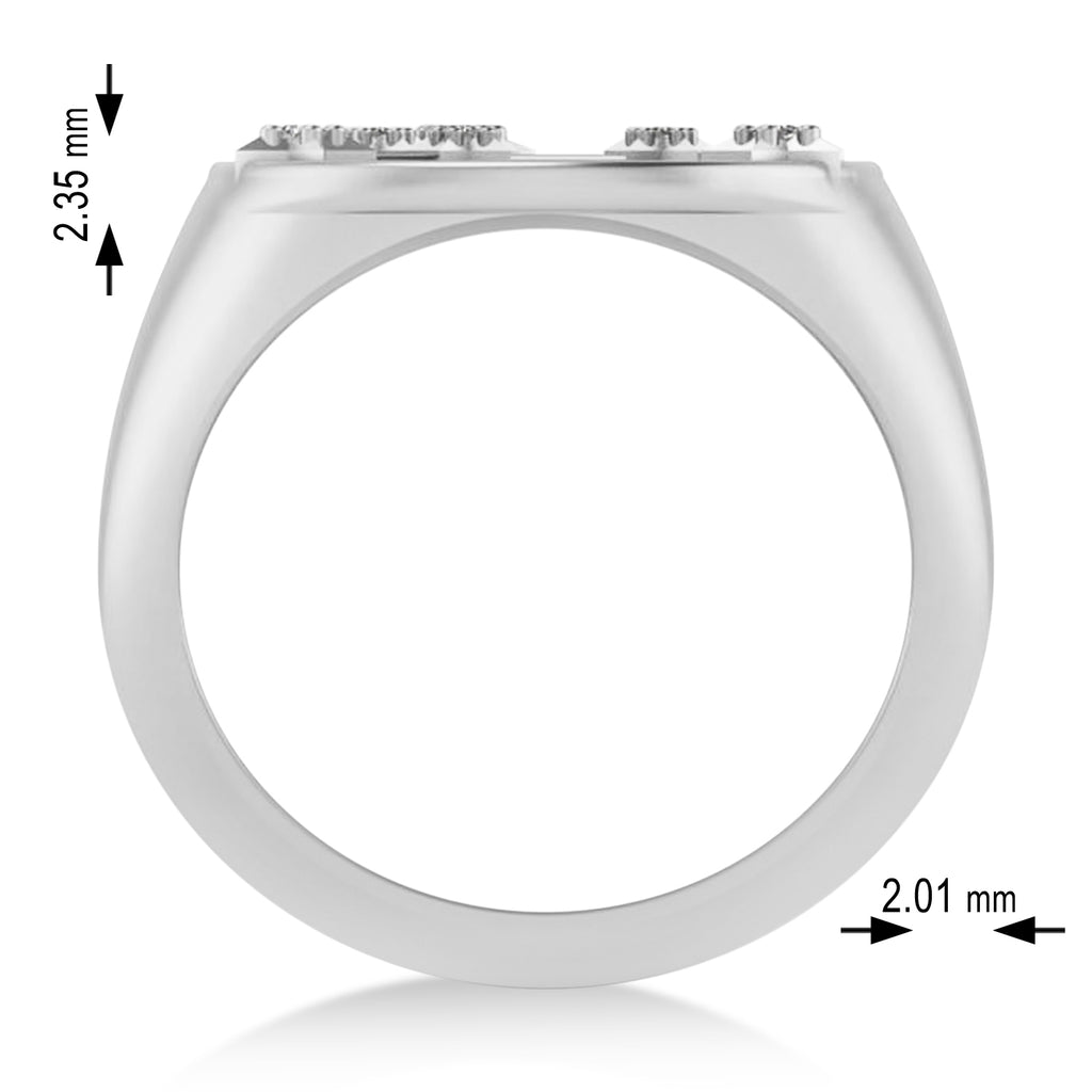 Diamond Pisces Zodiac Constellation Disk Ring 14k White Gold (0.05 ct)