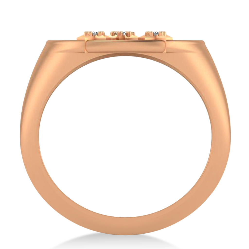 Diamond Cancer Zodiac Constellation Disk Ring 14k Rose Gold (0.045ct)