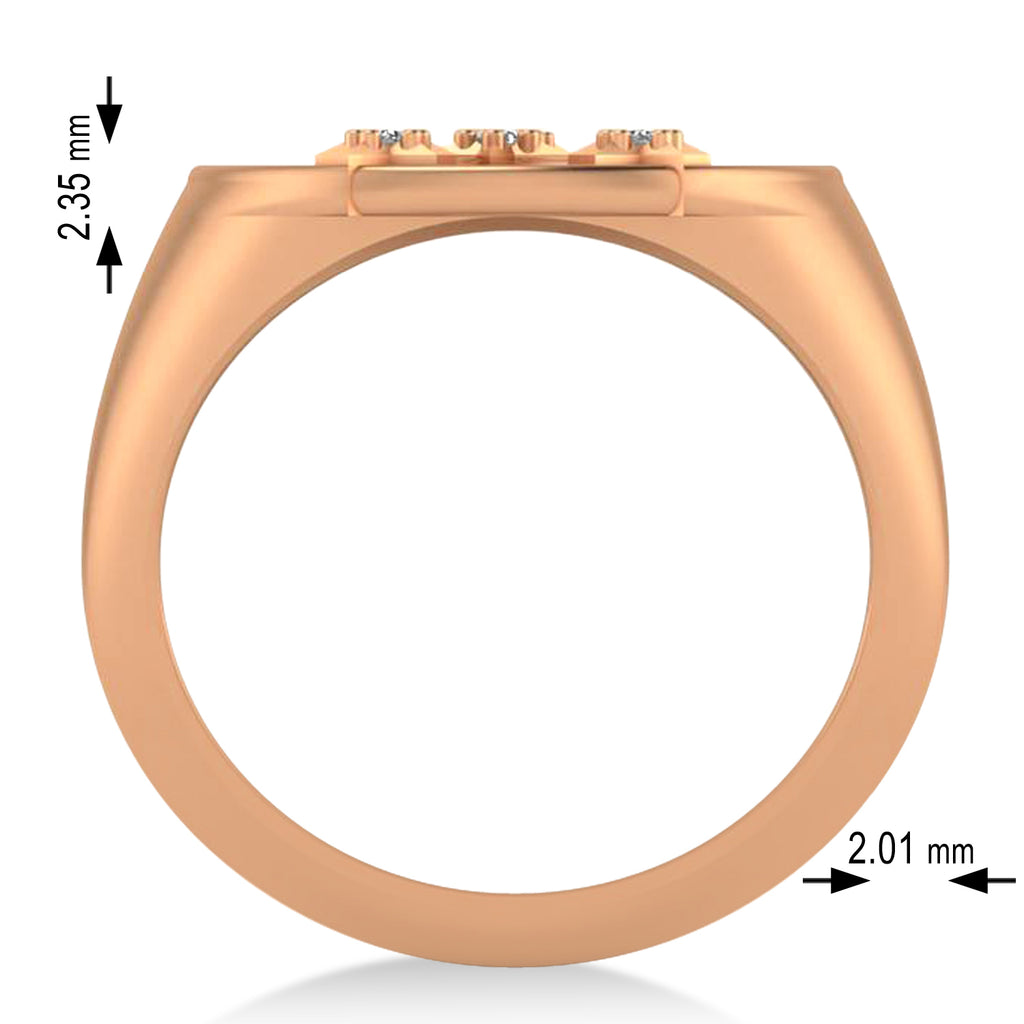 Diamond Cancer Zodiac Constellation Disk Ring 14k Rose Gold (0.045ct)