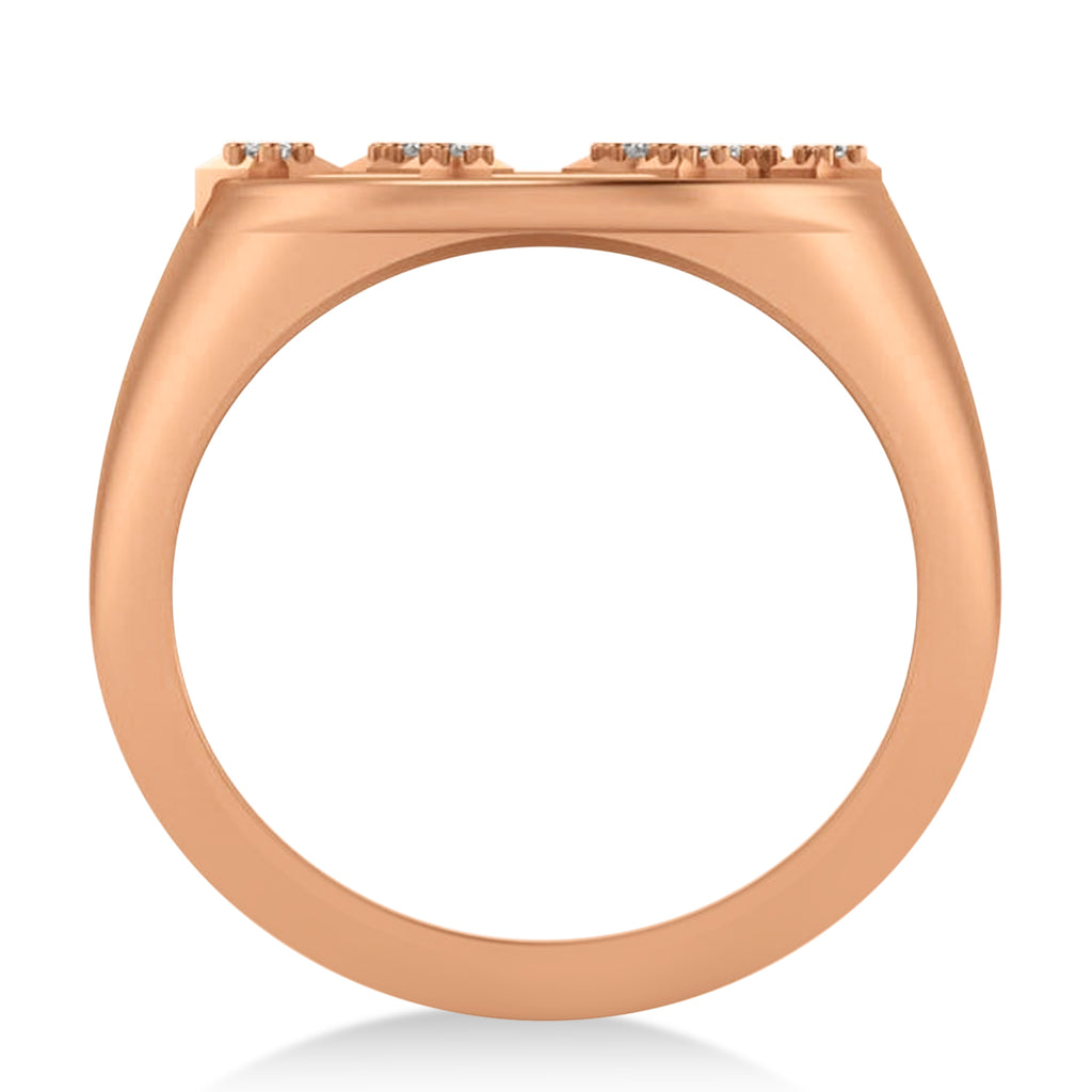 Diamond Leo Zodiac Constellation Disk Ring 14k Rose Gold (0.05ct)