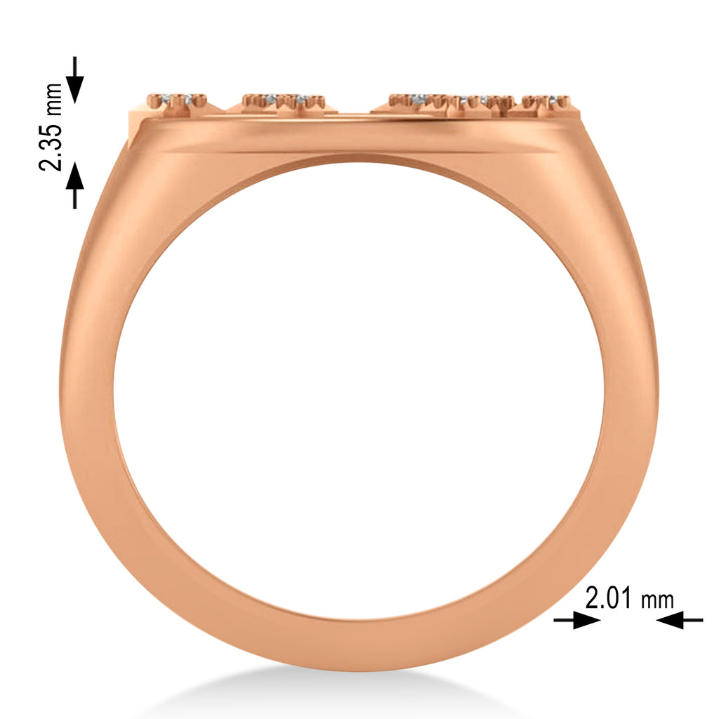 Diamond Leo Zodiac Constellation Disk Ring 14k Rose Gold (0.05ct)