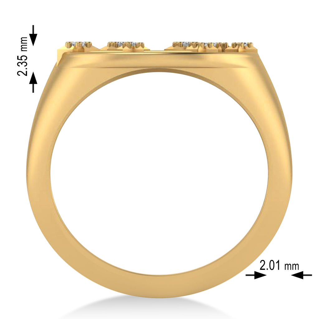 Diamond Leo Zodiac Constellation Disk Ring 14k Yellow Gold (0.05ct)