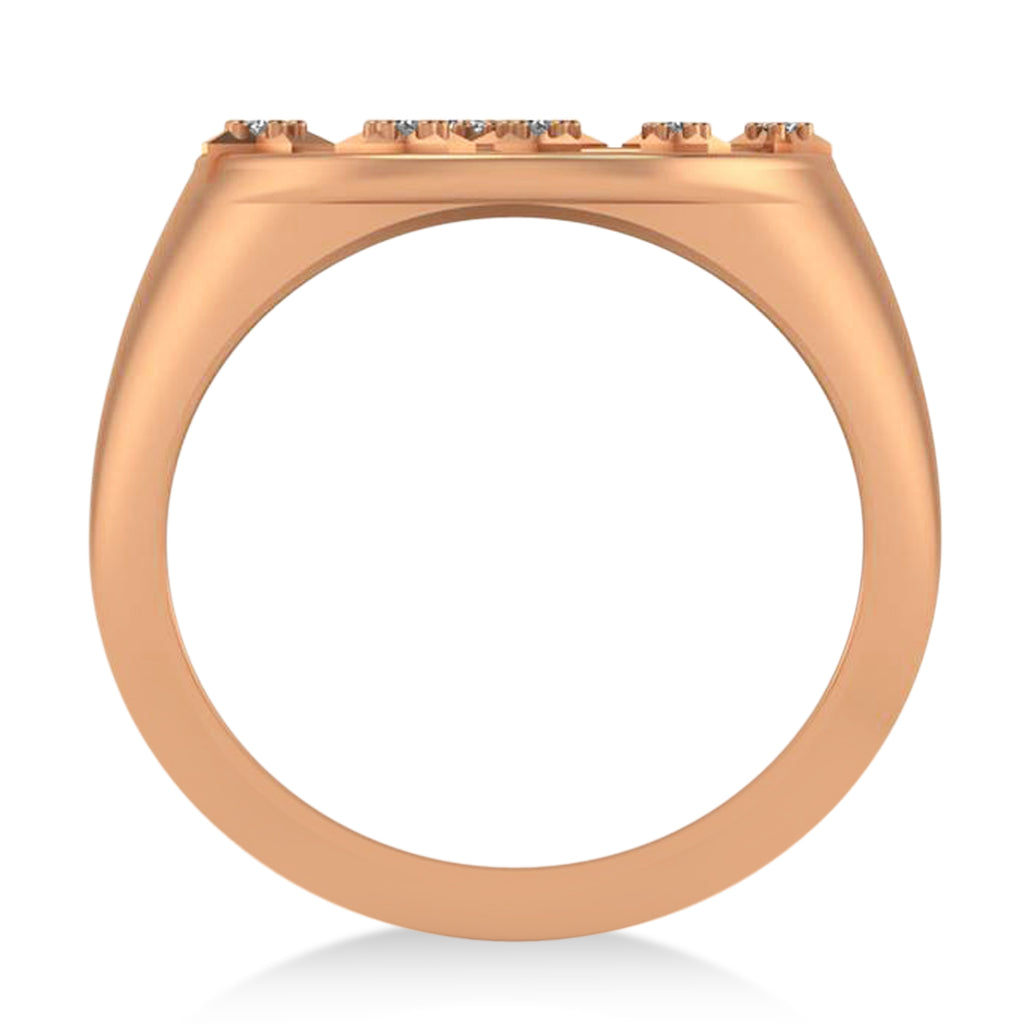 Diamond Virgo Zodiac Constellation Disk Ring 14k Rose Gold (0.055ct)
