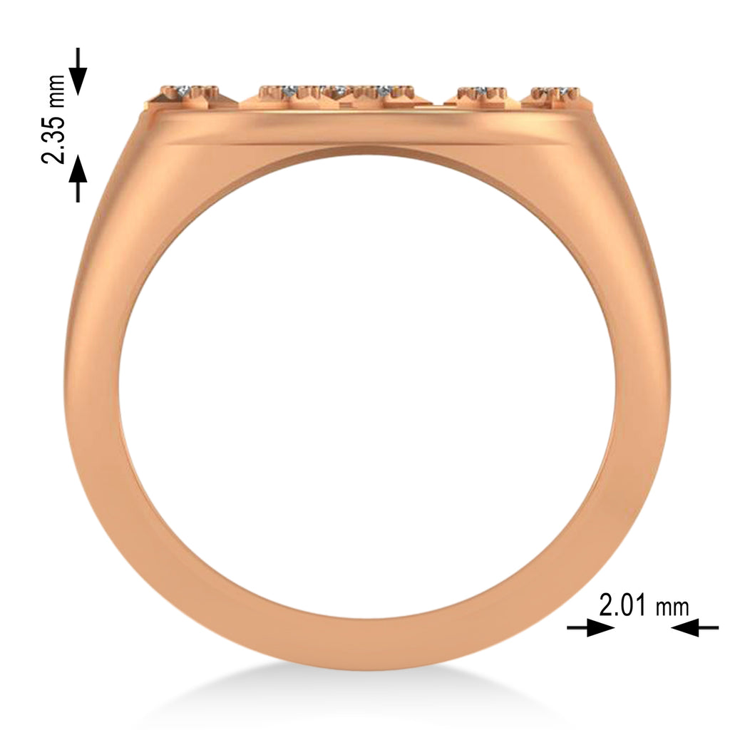 Diamond Virgo Zodiac Constellation Disk Ring 14k Rose Gold (0.055ct)