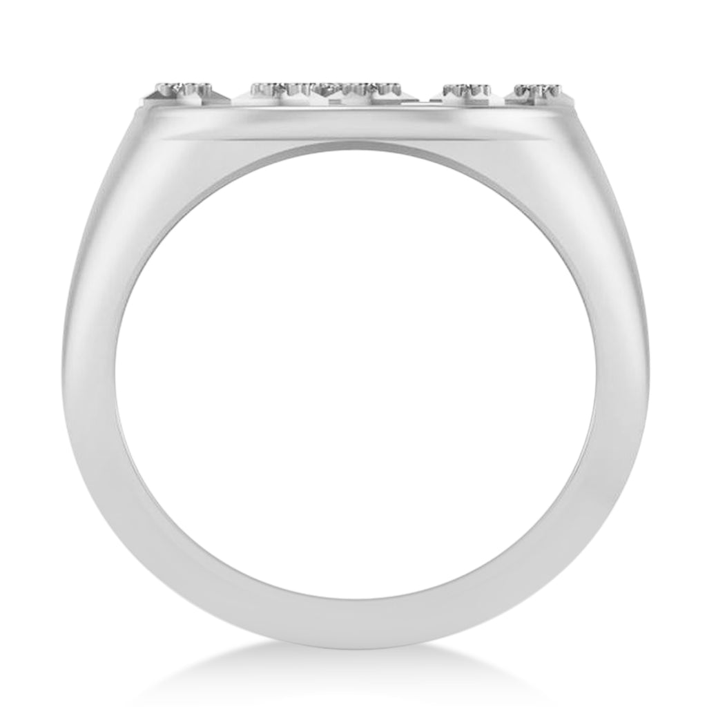 Diamond Virgo Zodiac Constellation Disk Ring 14k White Gold (0.055ct)