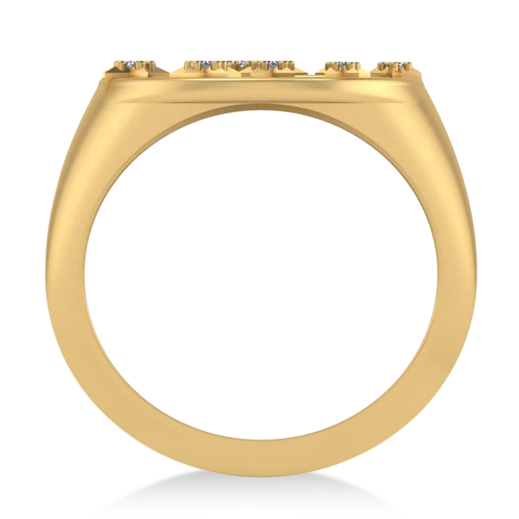 Diamond Virgo Zodiac Constellation Disk Ring 14k Yellow Gold (0.055ct)