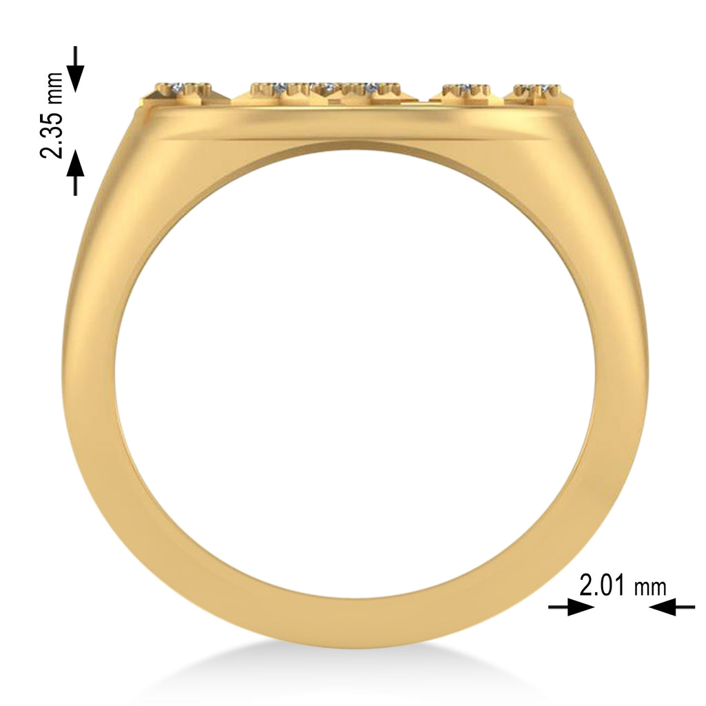 Diamond Virgo Zodiac Constellation Disk Ring 14k Yellow Gold (0.055ct)
