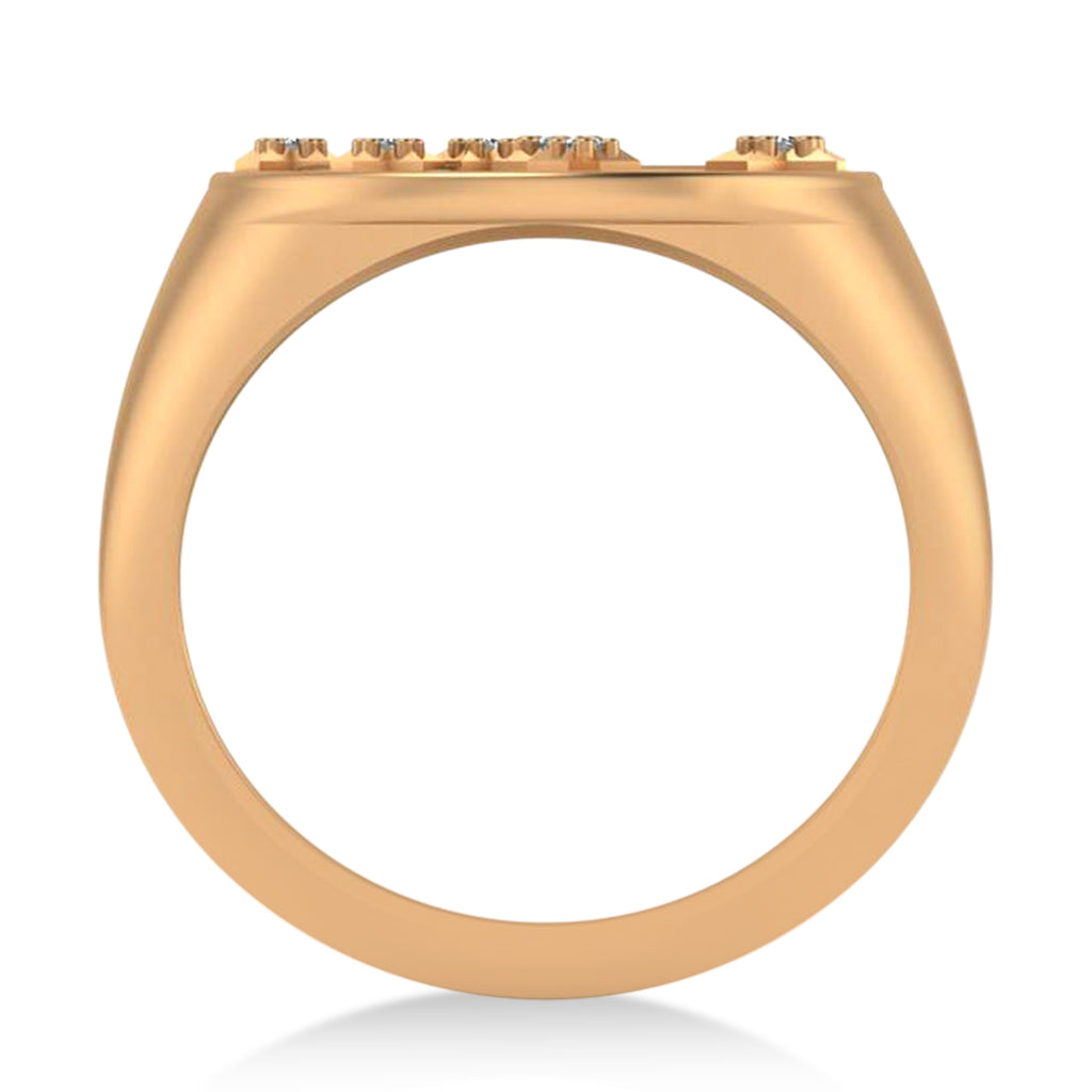 Diamond Libra Zodiac Constellation Disk Ring 14k Rose Gold (0.04ct)