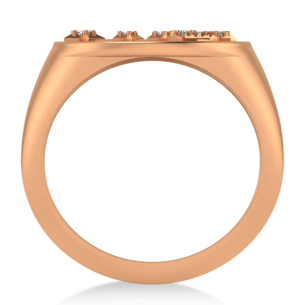 Diamond Scorpio Zodiac Constellation Disk Ring 14k Rose Gold (0.05ct)