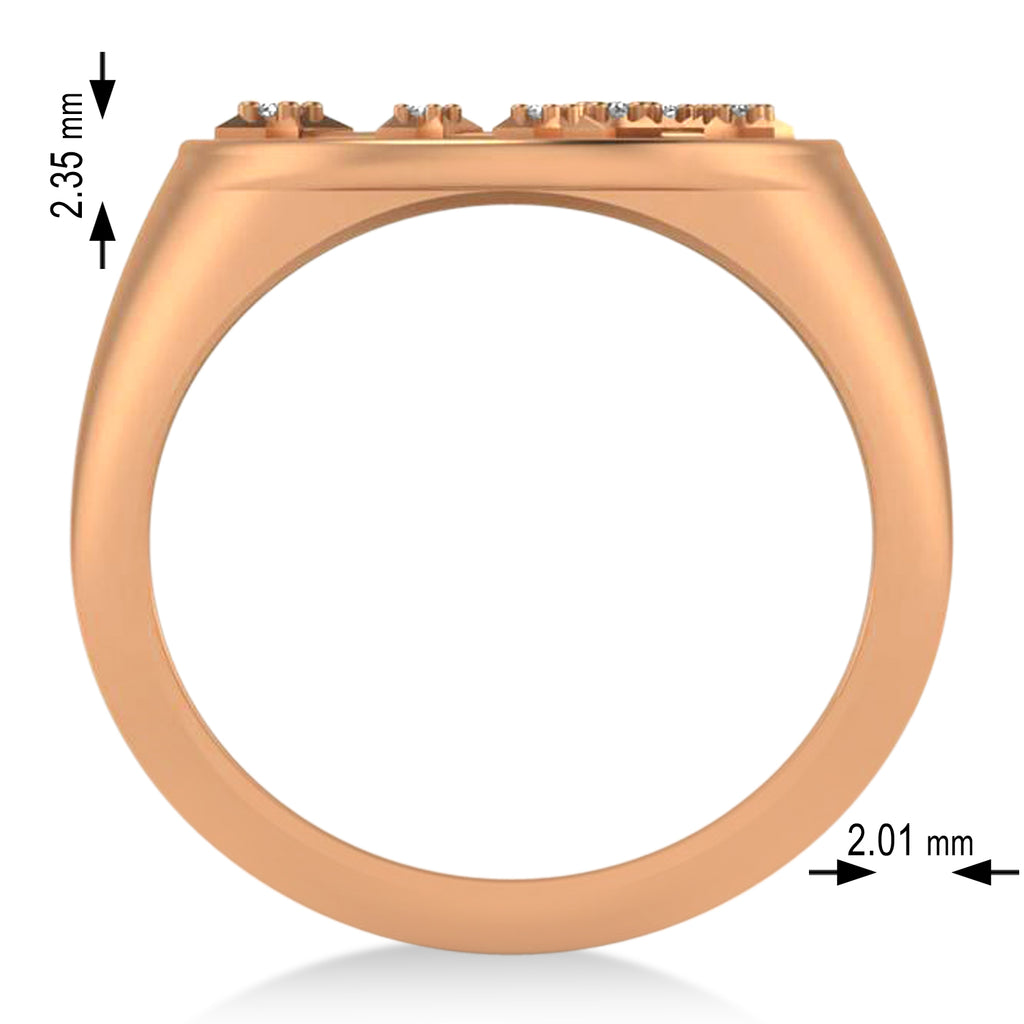 Diamond Scorpio Zodiac Constellation Disk Ring 14k Rose Gold (0.05ct)