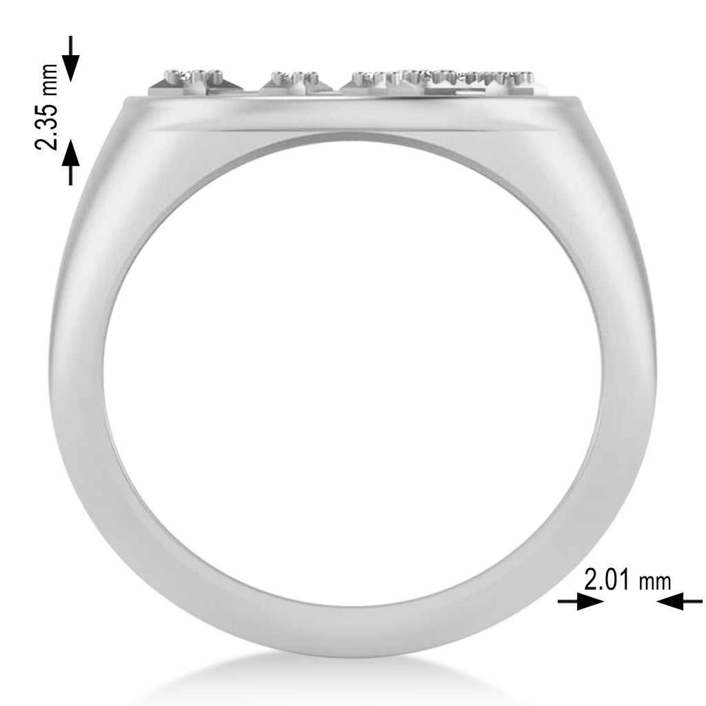 Diamond Scorpio Zodiac Constellation Disk Ring 14k White Gold (0.05ct)