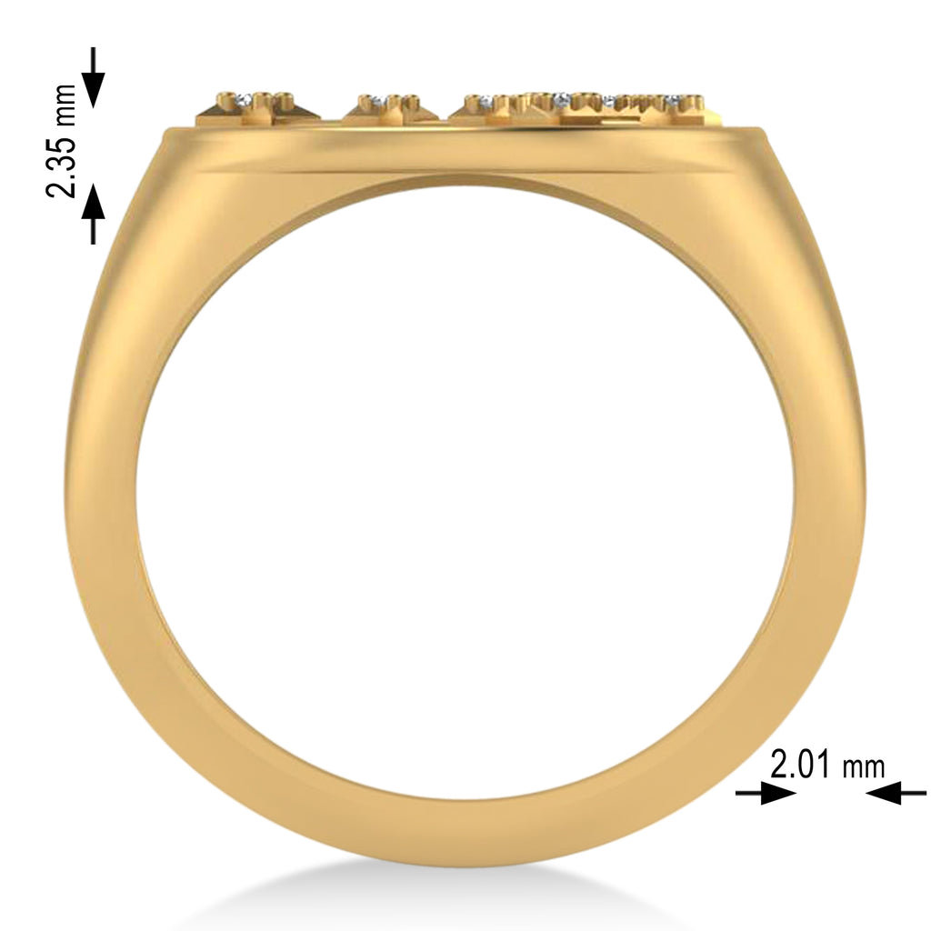 Diamond Scorpio Zodiac Constellation Disk Ring 14k Yellow Gold (0.05ct)