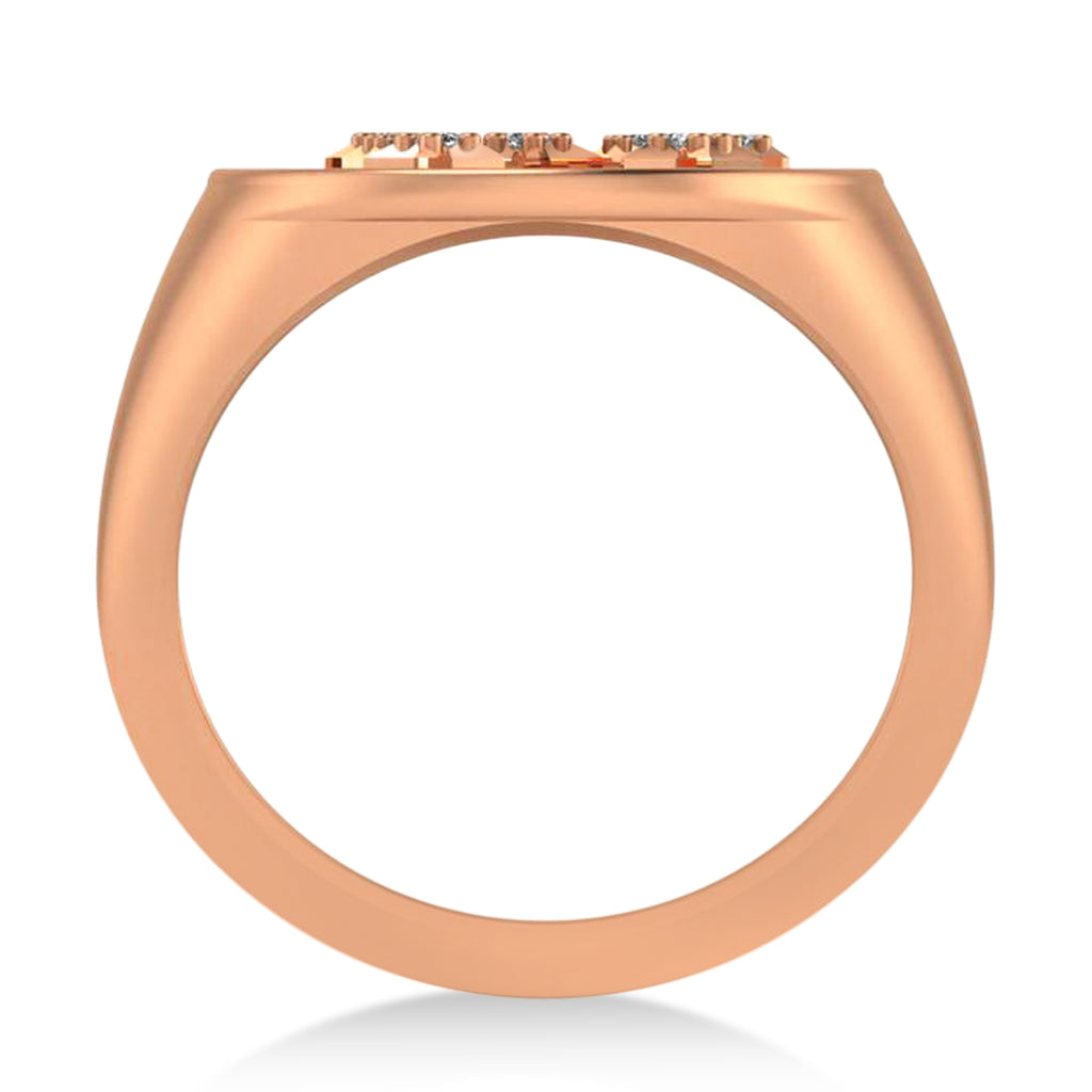 Diamond Sagittarius Zodiac Constellation Disk Ring 14k Rose Gold (0.055ct)