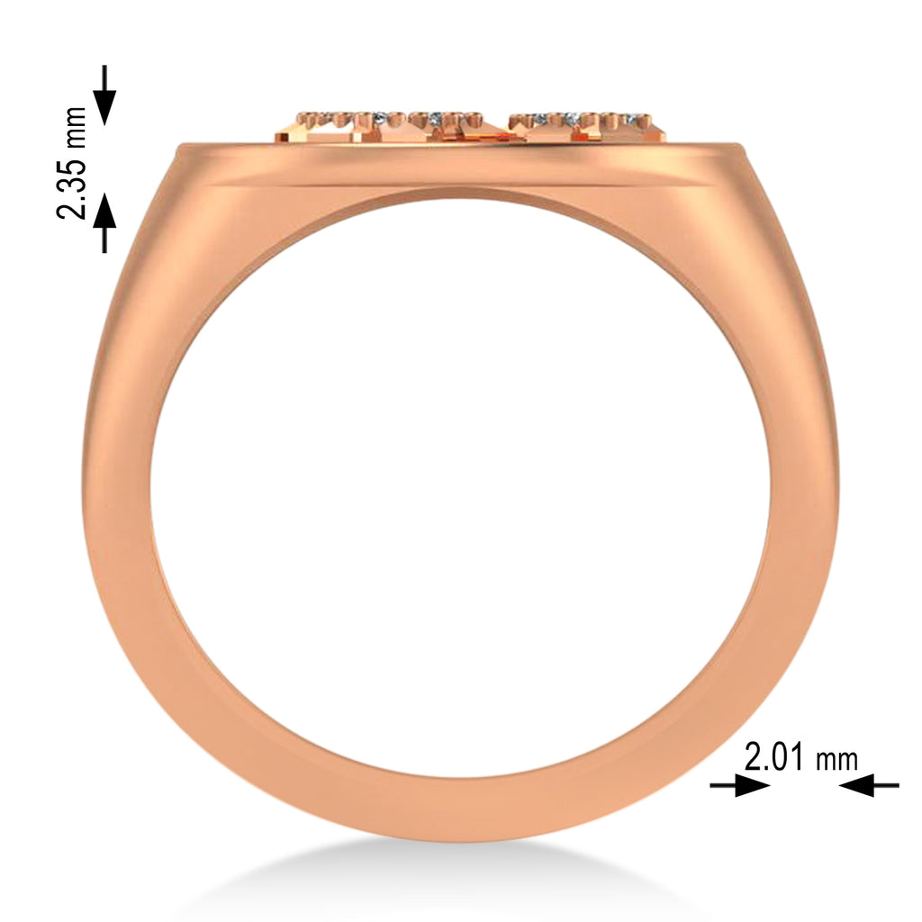 Diamond Sagittarius Zodiac Constellation Disk Ring 14k Rose Gold (0.055ct)