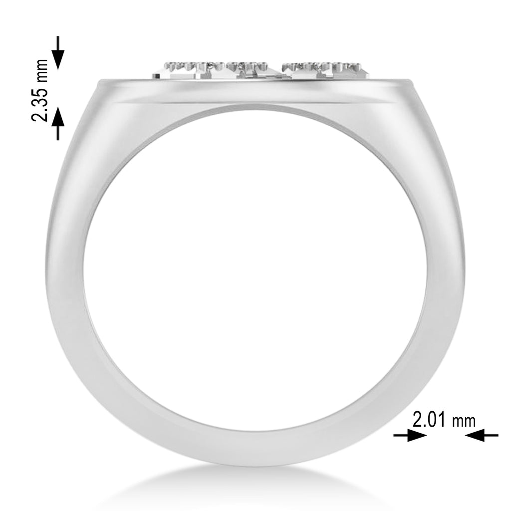 Diamond Sagittarius Zodiac Constellation Disk Ring 14k White Gold (0.055ct)