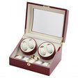 Quad Watch Winder & Watch Box in Cherry Wood w/ Display Window