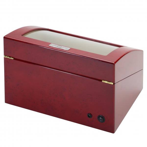 Quad Watch Winder & Watch Box in Cherry Wood w/ Display Window