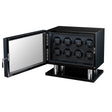 High Gloss Carbon Fiber Eight Watch Winder w/ Black Leather Interior