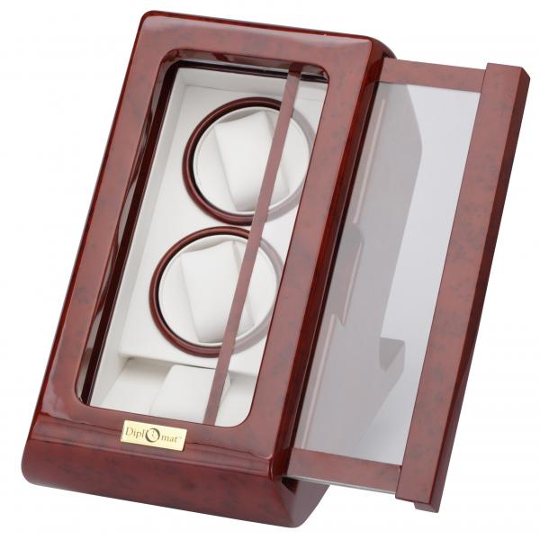 Burlwood Slider Dual Watch Winder and Watch Storage