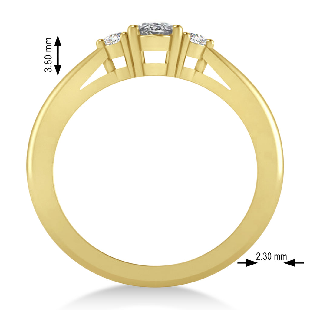 Oval Diamond Three-Stone Engagement Ring 14k Yellow Gold (0.60ct)