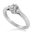 Oval Lab Diamond Three-Stone Engagement Ring 14k White Gold (0.60ct)