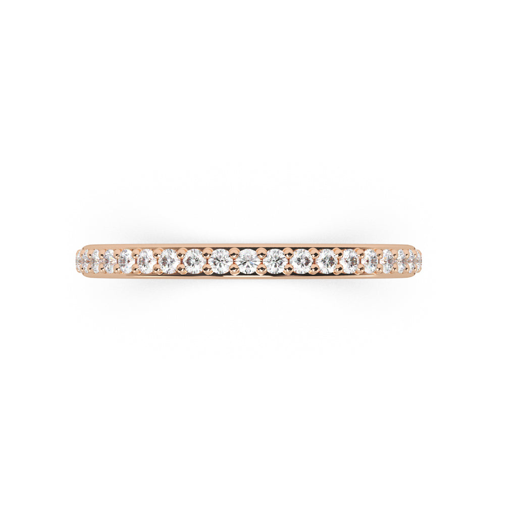 Lab Diamond Pave Wedding Band Ring 14K Rose Gold (0.22ct)