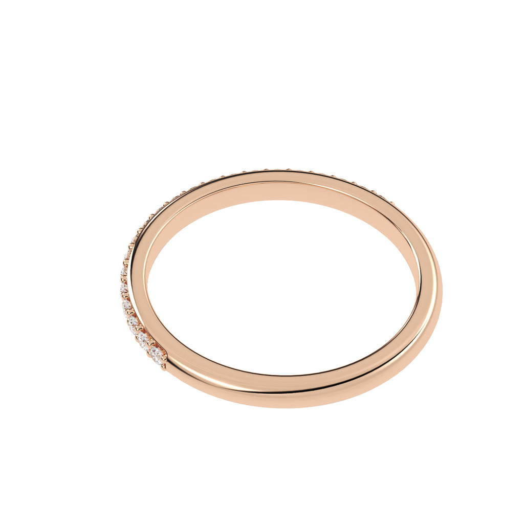 Lab Diamond Pave Wedding Band Ring 14K Rose Gold (0.22ct)