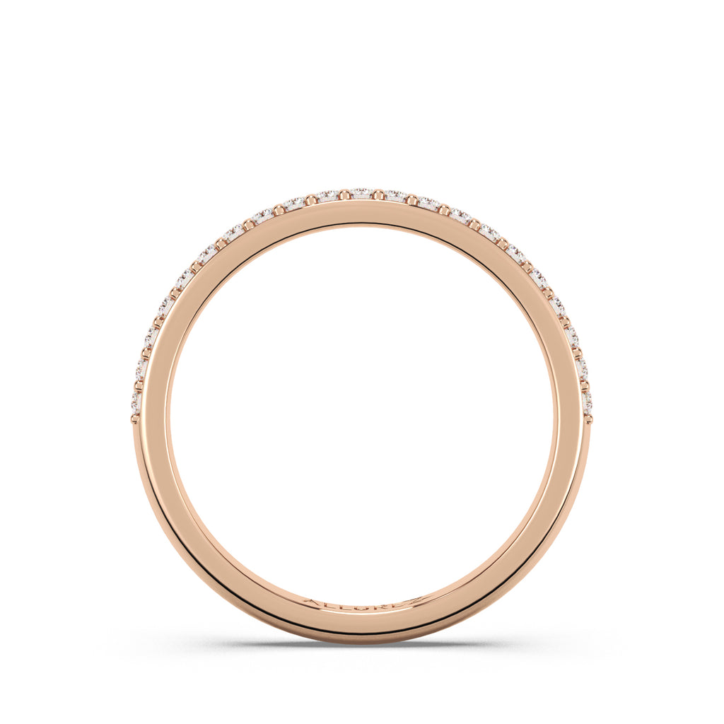 Lab Diamond Pave Wedding Band Ring 14K Rose Gold (0.22ct)