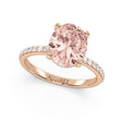 Oval Cut Morganite with Hidden Halo Engagement Ring 14K Rose Gold (3.80ct)