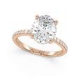 Oval Cut Moissanite with Hidden Halo Engagement Ring 14K Rose Gold (4.00ct)