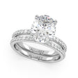 Oval Cut Natural Diamond with Hidden Halo  Bridal Ring Set 14K White Gold (4.49ct)