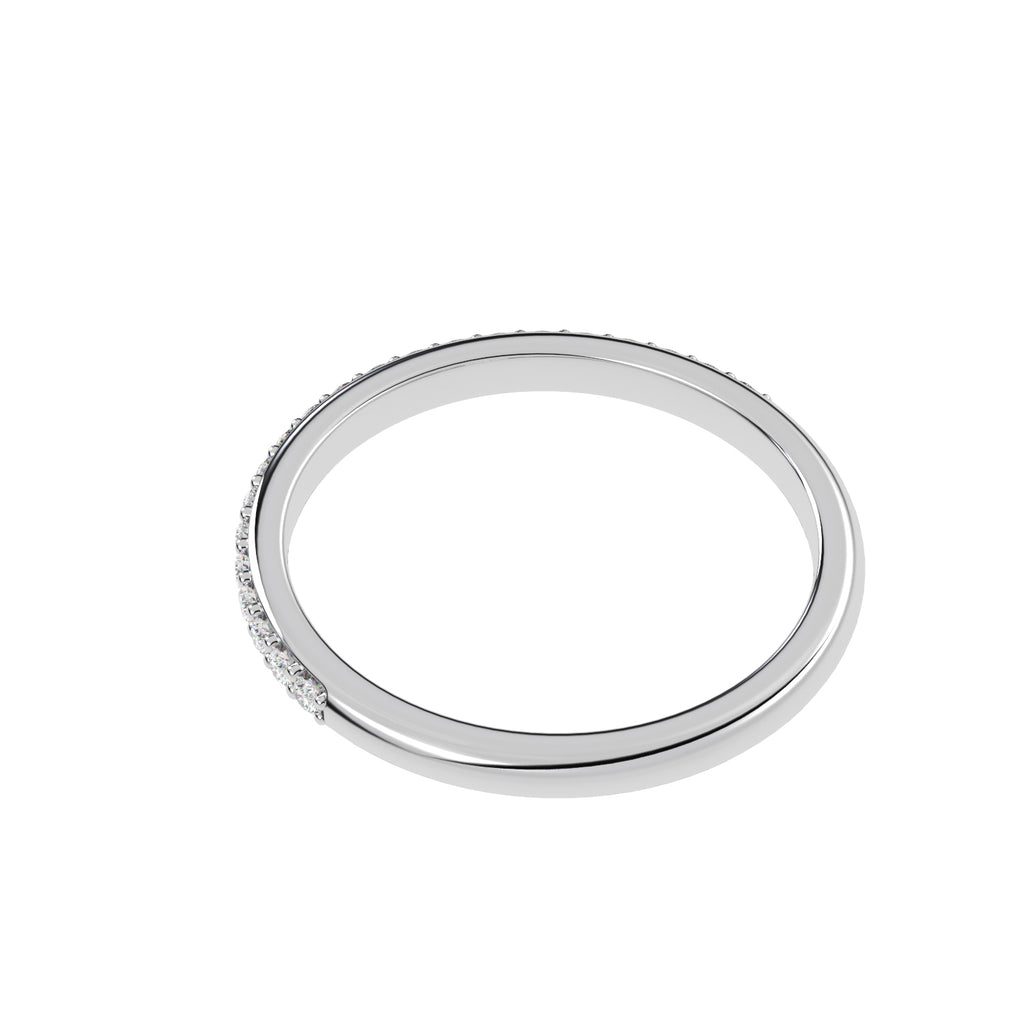Natural Diamond Accented Wedding Band 14K White Gold (0.22ct)