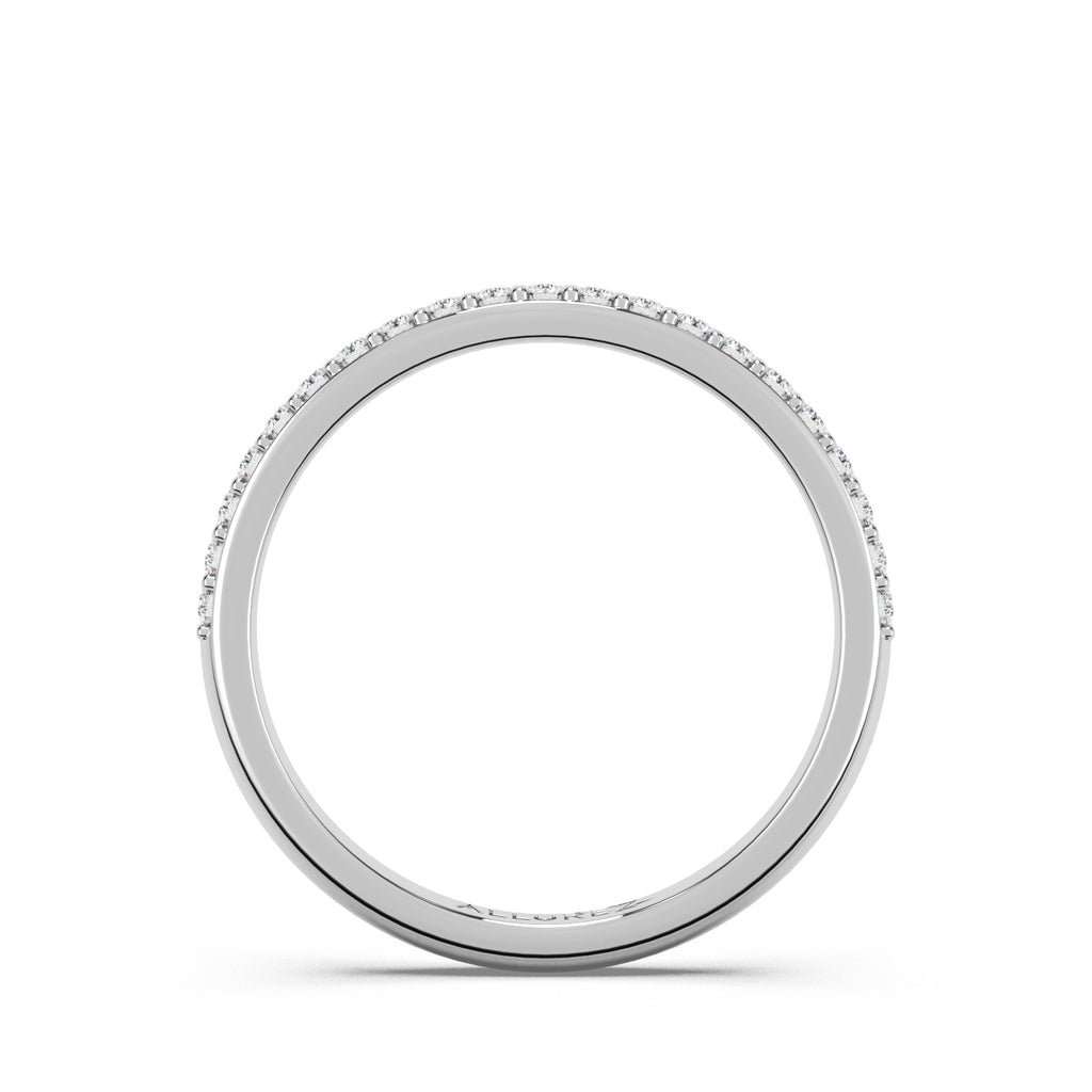 Natural Diamond Accented Wedding Band 14K White Gold (0.22ct)